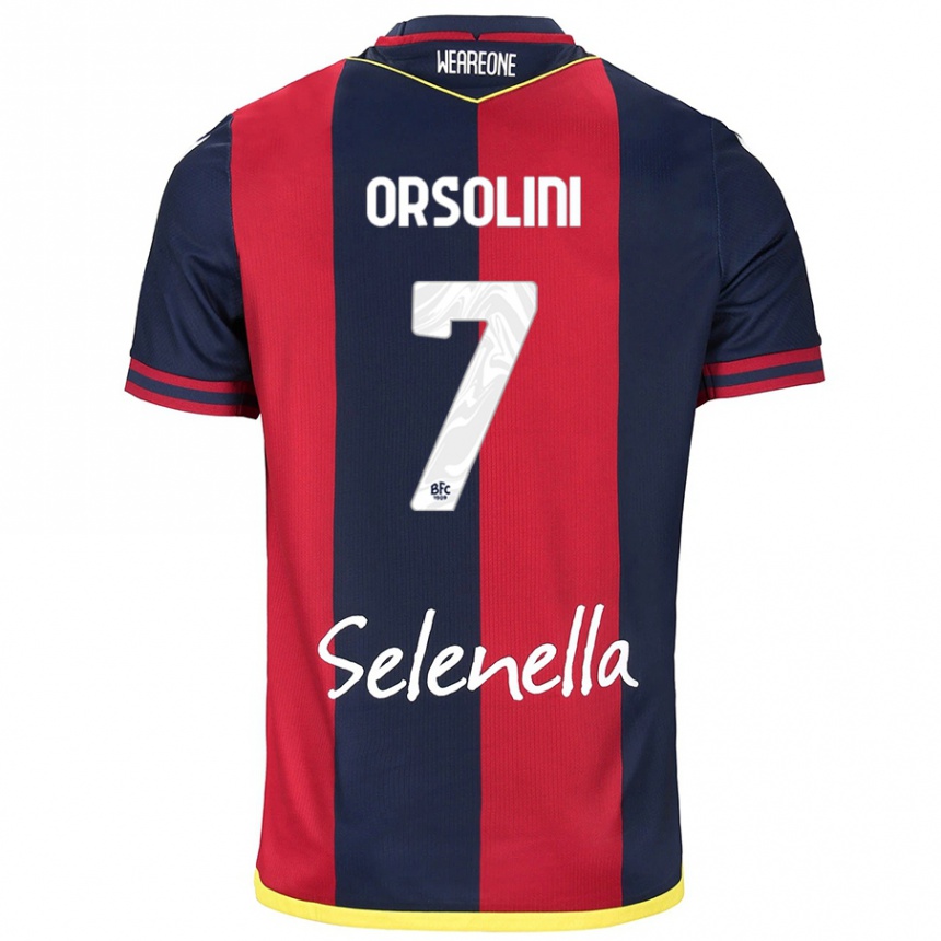 Herren Fußball Riccardo Orsolini #7 Rot Königsblau Heimtrikot Trikot 2024/25 T-Shirt Luxemburg