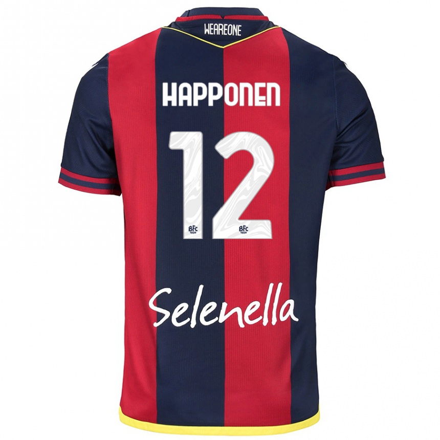 Herren Fußball Ukko Happonen #12 Rot Königsblau Heimtrikot Trikot 2024/25 T-Shirt Luxemburg