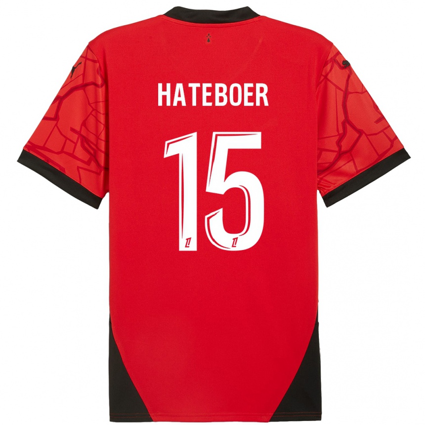 Herren Fußball Hans Hateboer #15 Rot Schwarz Heimtrikot Trikot 2024/25 T-Shirt Luxemburg