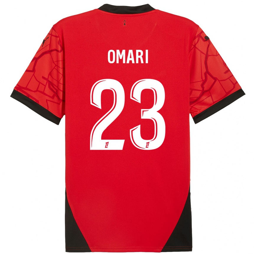 Herren Fußball Warmed Omari #23 Rot Schwarz Heimtrikot Trikot 2024/25 T-Shirt Luxemburg