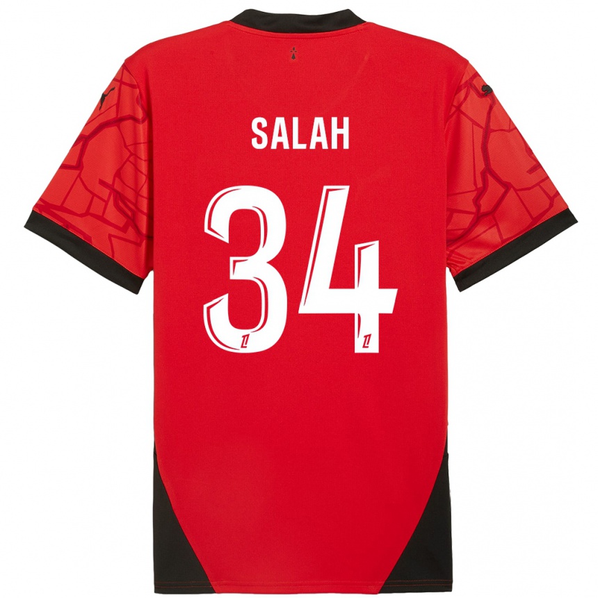 Herren Fußball Ibrahim Salah #34 Rot Schwarz Heimtrikot Trikot 2024/25 T-Shirt Luxemburg