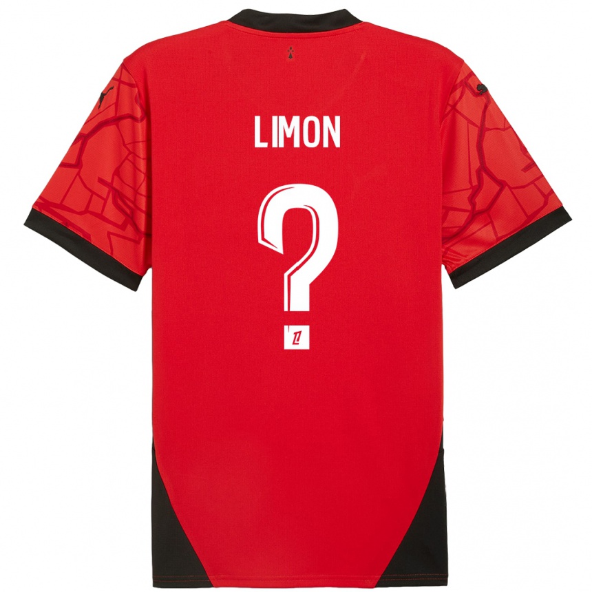 Herren Fußball Paolo Limon #0 Rot Schwarz Heimtrikot Trikot 2024/25 T-Shirt Luxemburg