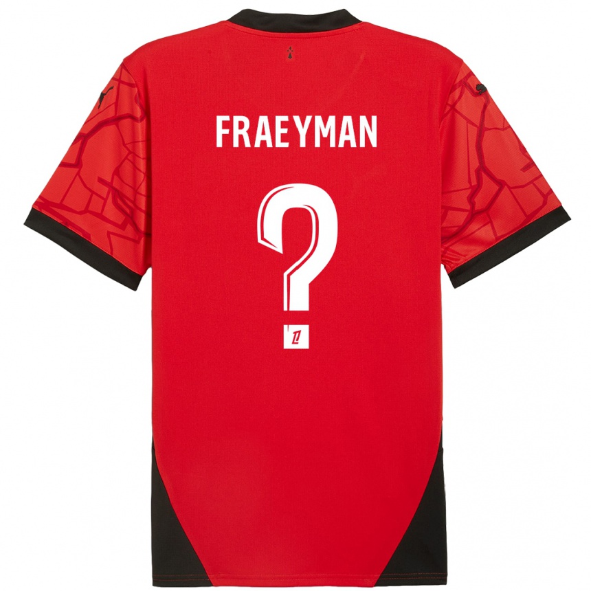 Herren Fußball Dorian Fraeyman #0 Rot Schwarz Heimtrikot Trikot 2024/25 T-Shirt Luxemburg