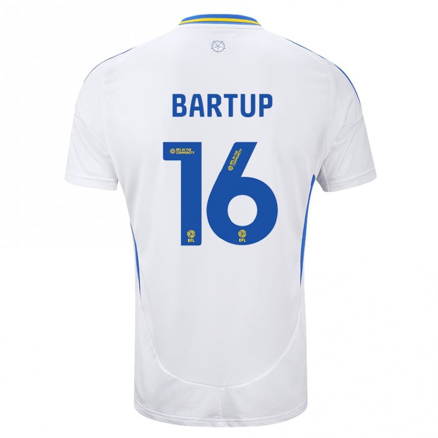 Herren Fußball Laura Bartup #16 Weiß Blau Heimtrikot Trikot 2024/25 T-Shirt Luxemburg