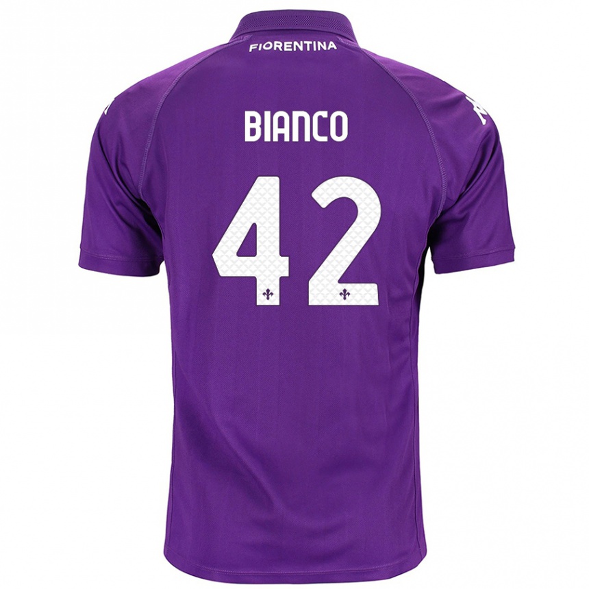 Herren Fußball Alessandro Bianco #42 Violett Heimtrikot Trikot 2024/25 T-Shirt Luxemburg