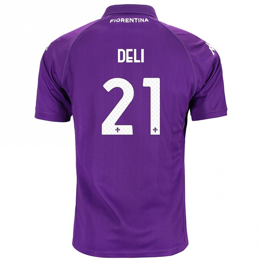 Herren Fußball Lapo Deli #21 Violett Heimtrikot Trikot 2024/25 T-Shirt Luxemburg