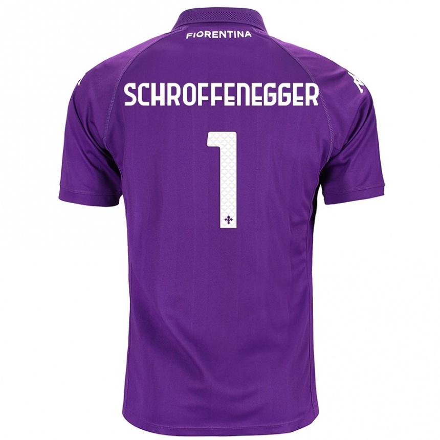 Herren Fußball Katja Schroffenegger #1 Violett Heimtrikot Trikot 2024/25 T-Shirt Luxemburg