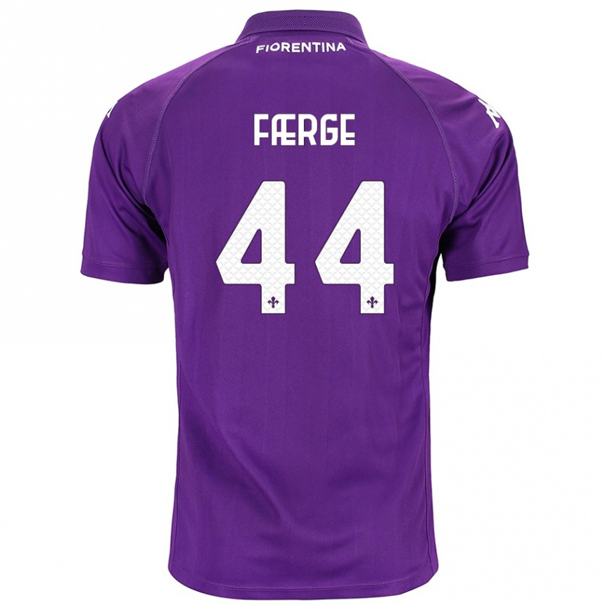 Herren Fußball Emma Færge #44 Violett Heimtrikot Trikot 2024/25 T-Shirt Luxemburg