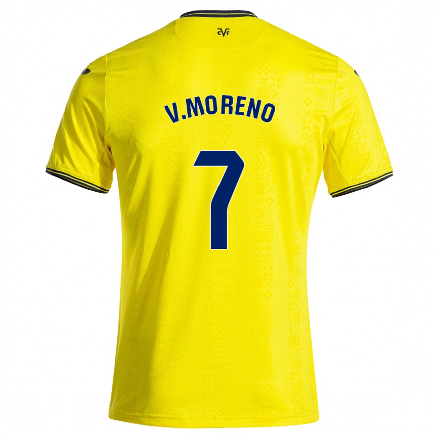 Herren Fußball Víctor Moreno #7 Gelb Schwarz Heimtrikot Trikot 2024/25 T-Shirt Luxemburg