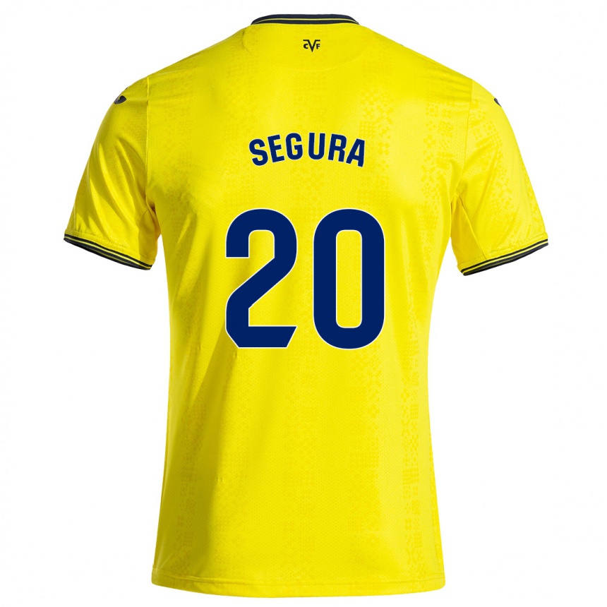 Herren Fußball Carlos Segura #20 Gelb Schwarz Heimtrikot Trikot 2024/25 T-Shirt Luxemburg