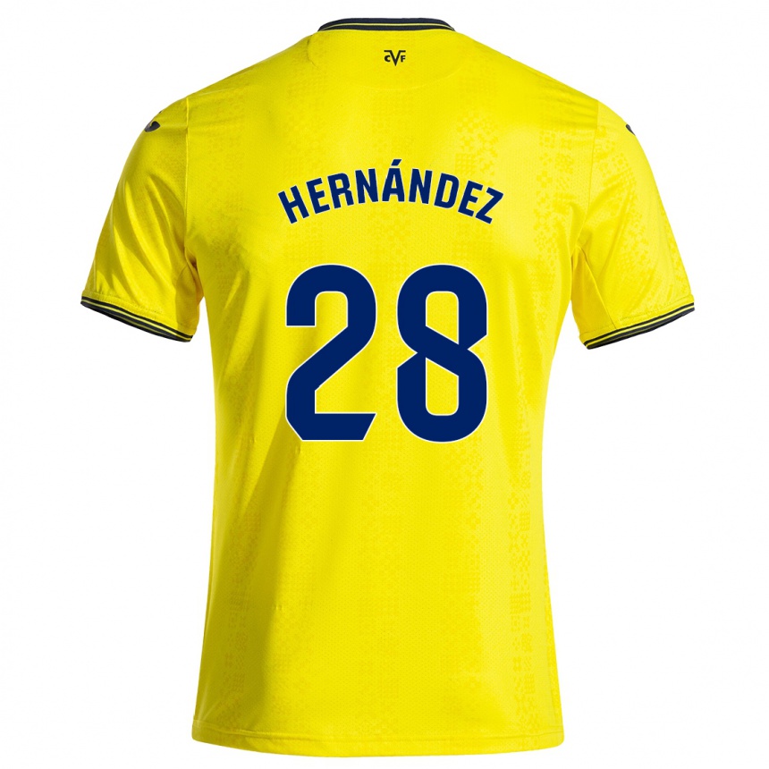 Herren Fußball Gerard Hernández #28 Gelb Schwarz Heimtrikot Trikot 2024/25 T-Shirt Luxemburg