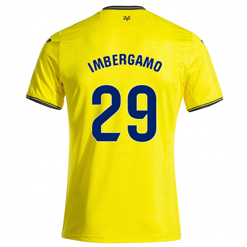 Herren Fußball Mar Imbergamo #29 Gelb Schwarz Heimtrikot Trikot 2024/25 T-Shirt Luxemburg