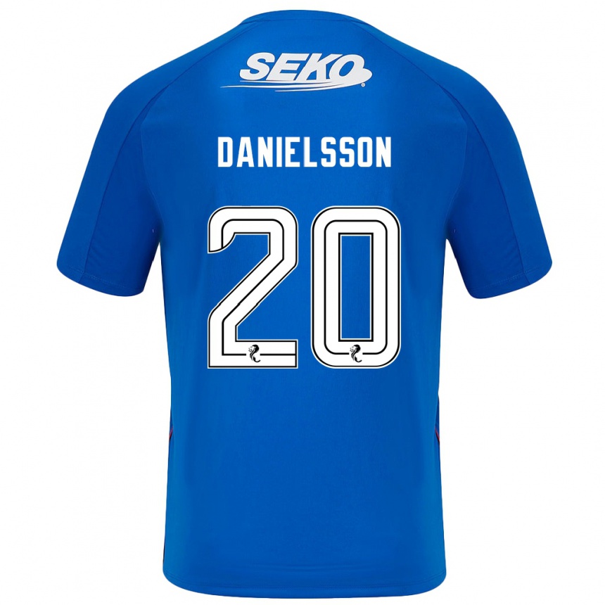 Herren Fußball Jenny Julia Danielsson #20 Dunkelblau Heimtrikot Trikot 2024/25 T-Shirt Luxemburg