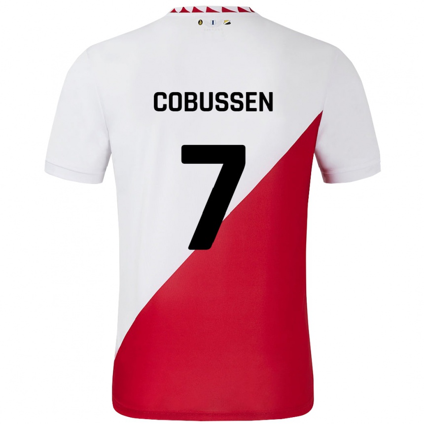 Herren Fußball Sophie Cobussen #7 Weiß Rot Heimtrikot Trikot 2024/25 T-Shirt Luxemburg