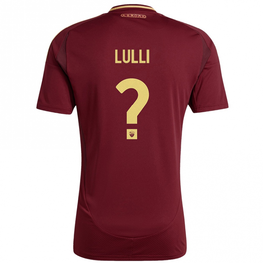 Herren Fußball Emanuele Lulli #0 Rot Braun Gold Heimtrikot Trikot 2024/25 T-Shirt Luxemburg