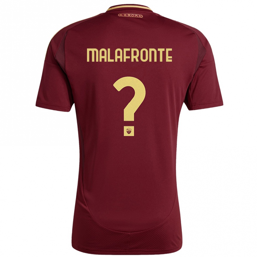 Herren Fußball Matteo Malafronte #0 Rot Braun Gold Heimtrikot Trikot 2024/25 T-Shirt Luxemburg