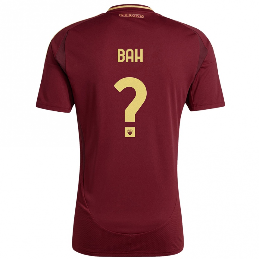 Herren Fußball Muhammed Bah #0 Rot Braun Gold Heimtrikot Trikot 2024/25 T-Shirt Luxemburg