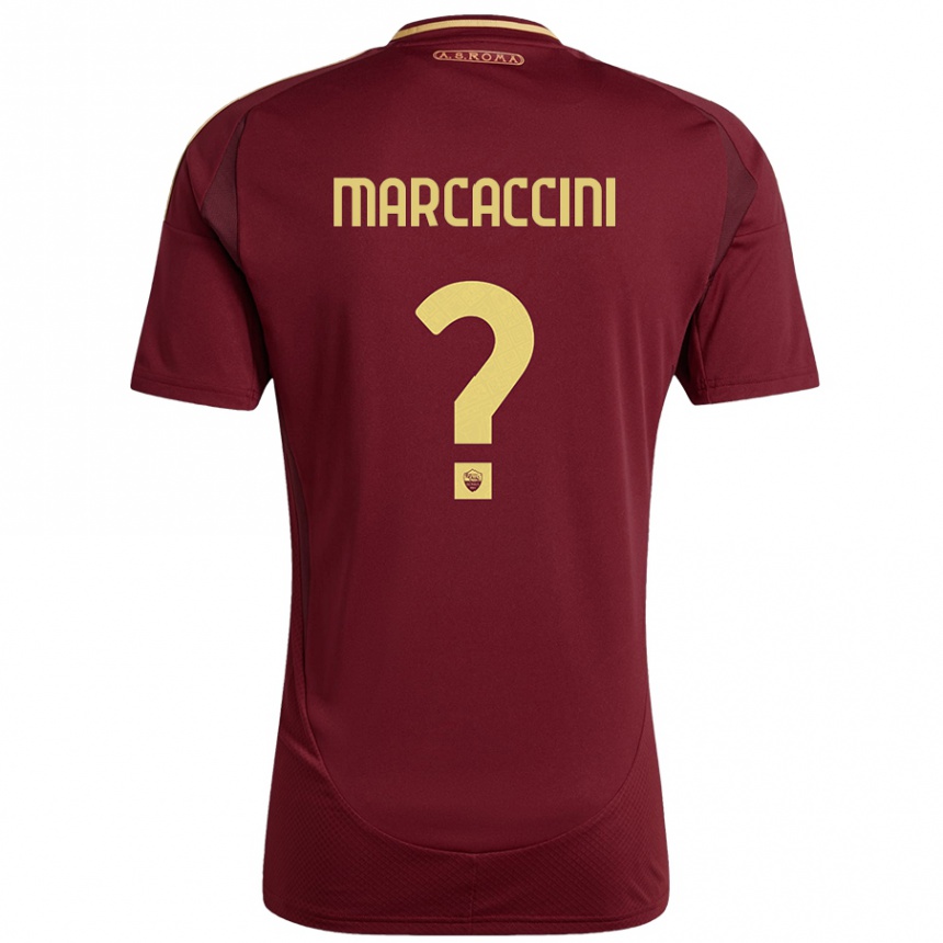 Herren Fußball Alessio Marcaccini #0 Rot Braun Gold Heimtrikot Trikot 2024/25 T-Shirt Luxemburg