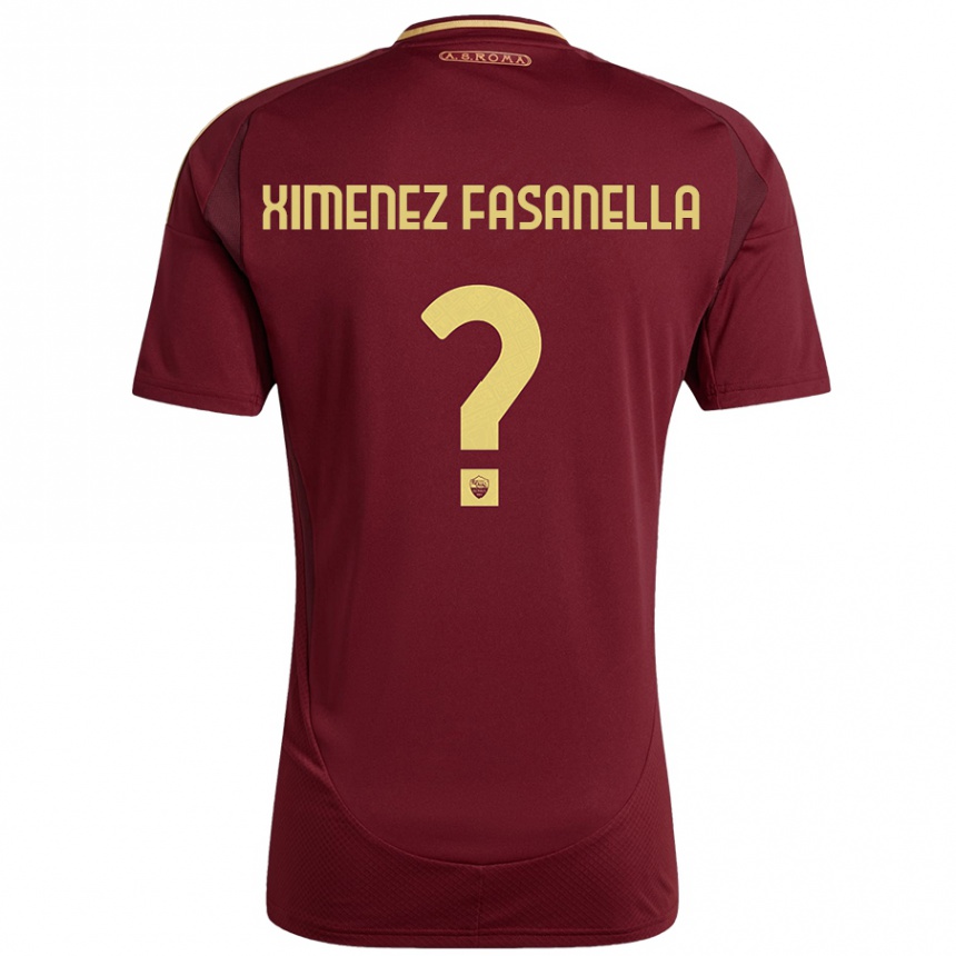 Herren Fußball Rafael Ximenez Fasanella #0 Rot Braun Gold Heimtrikot Trikot 2024/25 T-Shirt Luxemburg