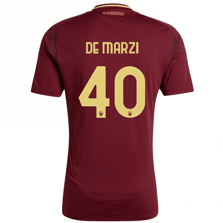 Herren Fußball Giorgio De Marzi #40 Rot Braun Gold Heimtrikot Trikot 2024/25 T-Shirt Luxemburg