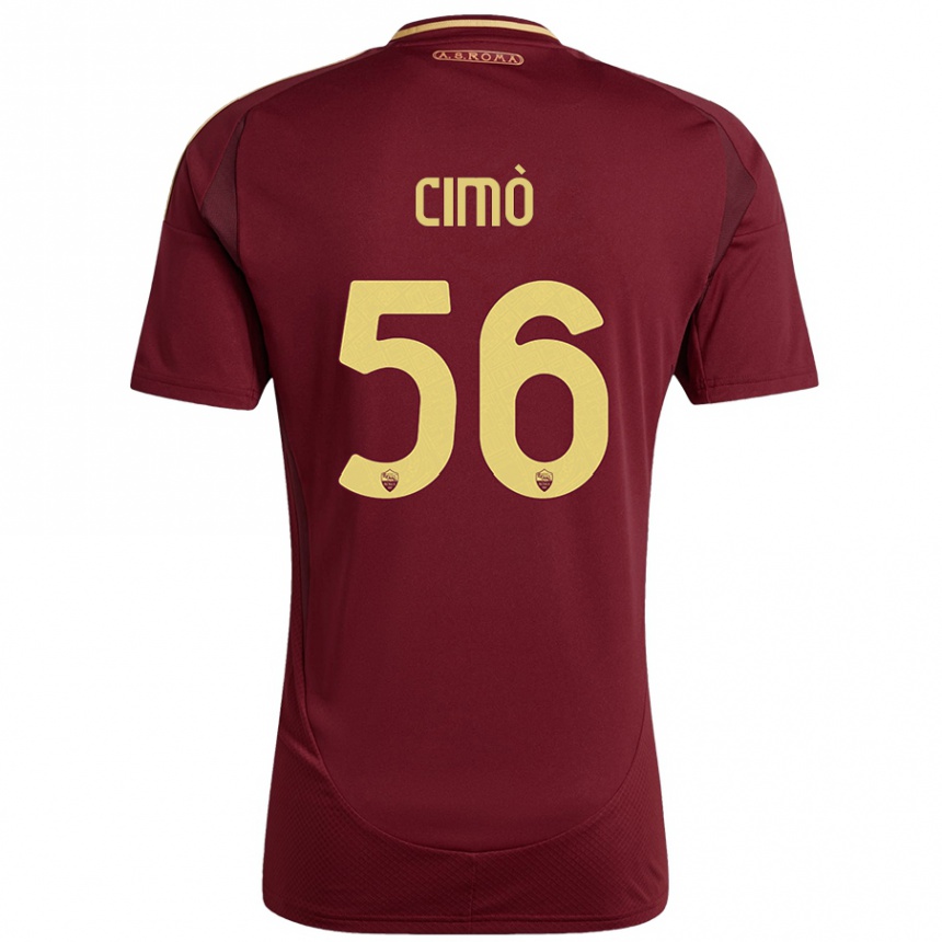 Herren Fußball Giada Cimò #56 Rot Braun Gold Heimtrikot Trikot 2024/25 T-Shirt Luxemburg