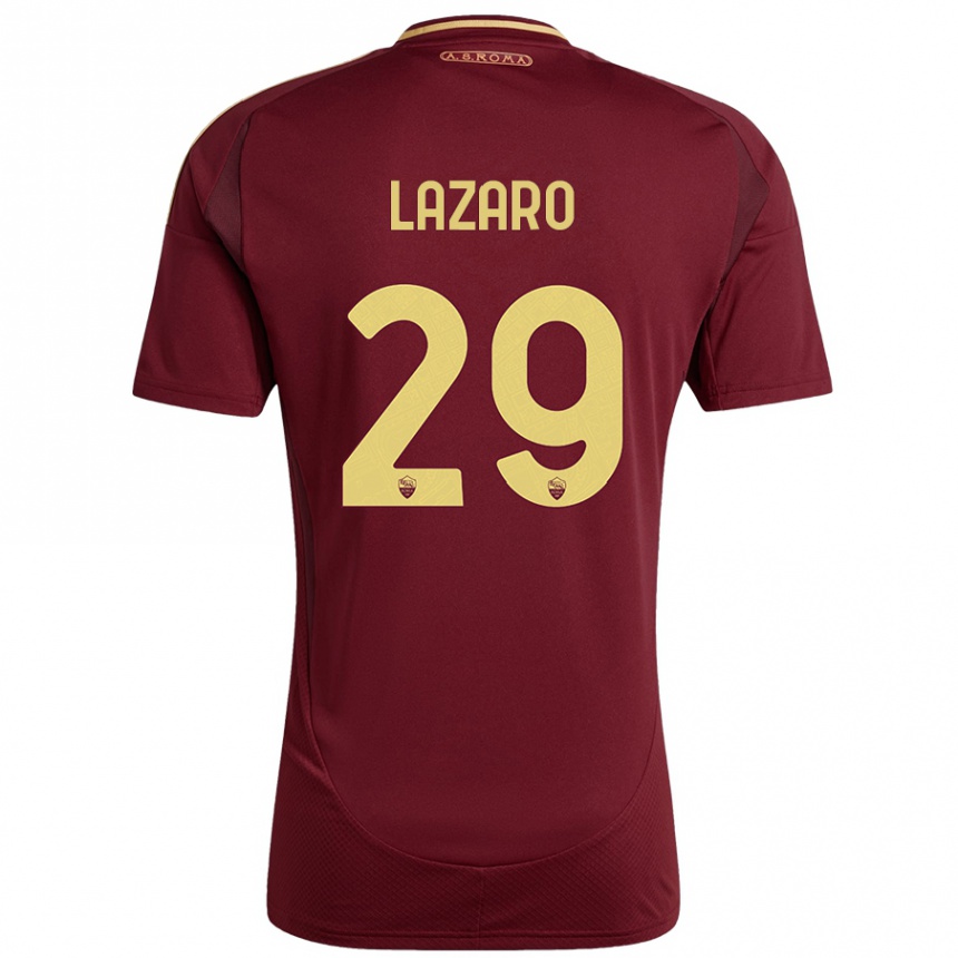 Herren Fußball Paloma Lazaro #29 Rot Braun Gold Heimtrikot Trikot 2024/25 T-Shirt Luxemburg