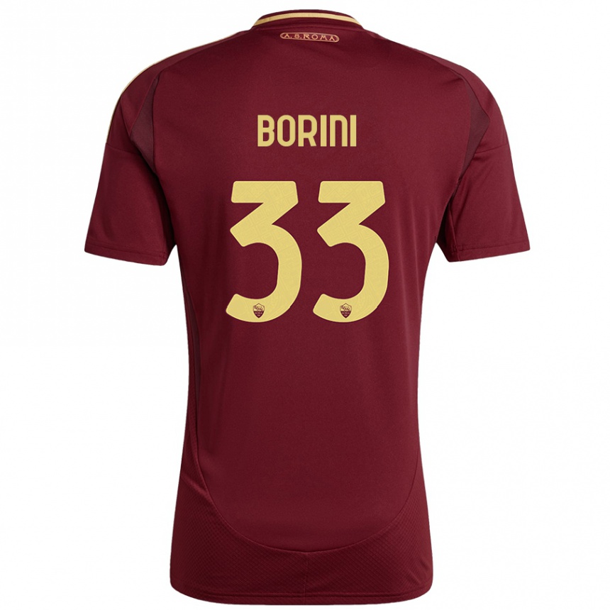 Herren Fußball Joyce Borini #33 Rot Braun Gold Heimtrikot Trikot 2024/25 T-Shirt Luxemburg