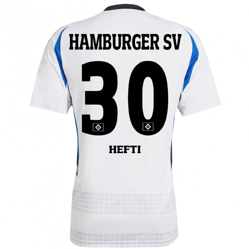 Herren Fußball Silvan Hefti #30 Weiß Blau Heimtrikot Trikot 2024/25 T-Shirt Luxemburg