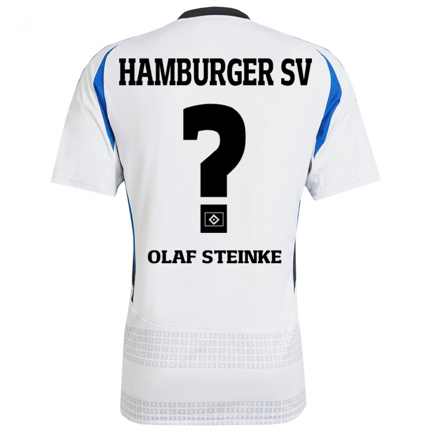 Herren Fußball Eric Olaf Steinke #0 Weiß Blau Heimtrikot Trikot 2024/25 T-Shirt Luxemburg