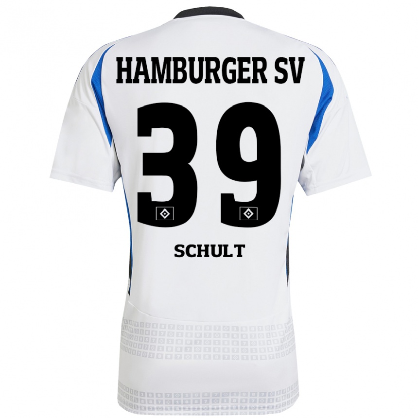 Herren Fußball Almuth Schult #39 Weiß Blau Heimtrikot Trikot 2024/25 T-Shirt Luxemburg