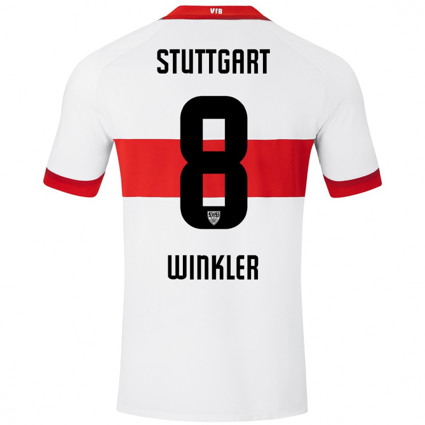 Herren Fußball Nathan Winkler #8 Weiß Rot Heimtrikot Trikot 2024/25 T-Shirt Luxemburg