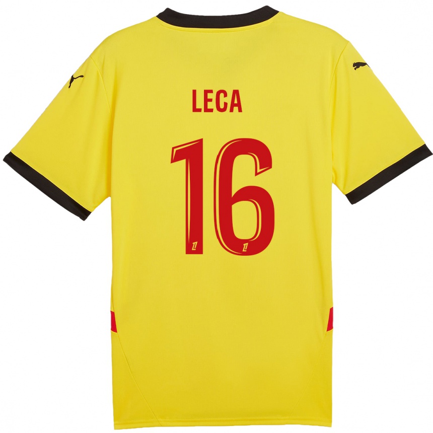 Herren Fußball Jean-Louis Leca #16 Gelb Rot Heimtrikot Trikot 2024/25 T-Shirt Luxemburg