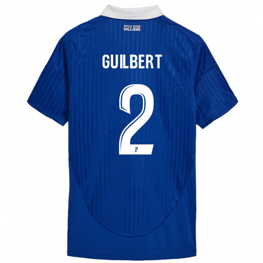 Herren Fußball Frederic Guilbert #2 Blau Weiß Heimtrikot Trikot 2024/25 T-Shirt Luxemburg