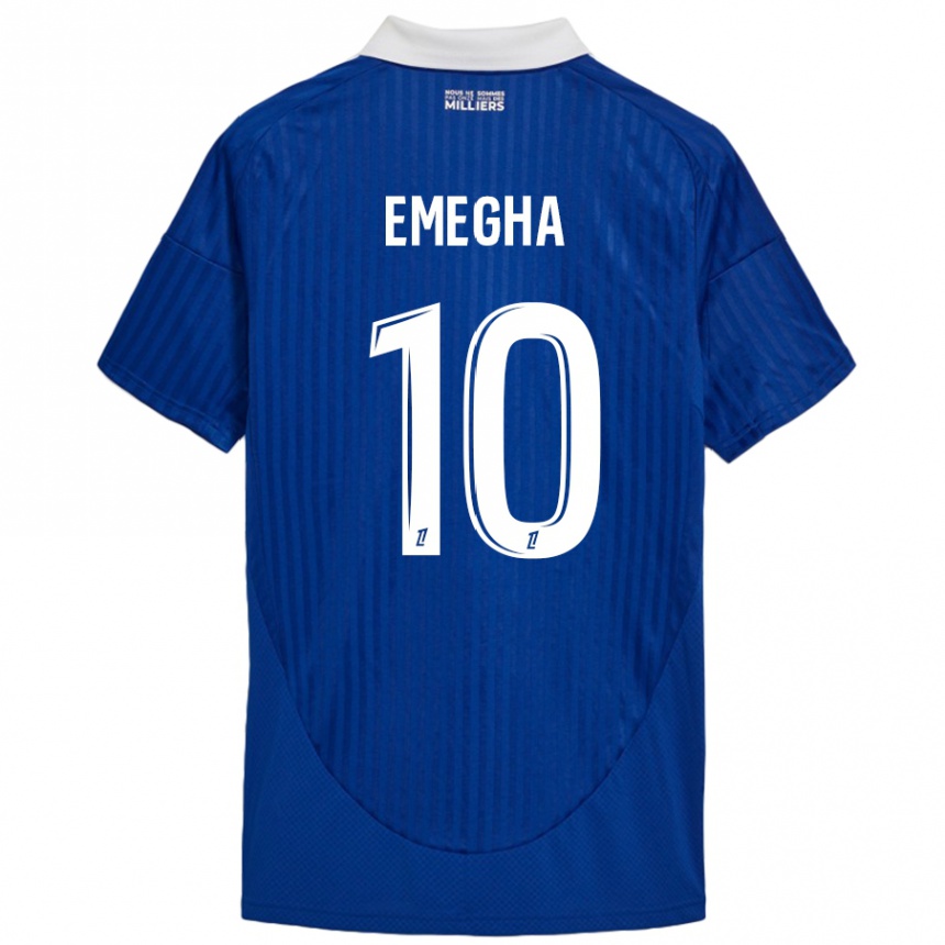 Herren Fußball Emanuel Emegha #10 Blau Weiß Heimtrikot Trikot 2024/25 T-Shirt Luxemburg