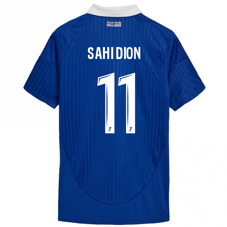 Herren Fußball Moïse Sahi Dion #11 Blau Weiß Heimtrikot Trikot 2024/25 T-Shirt Luxemburg