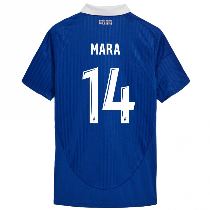 Herren Fußball Sékou Mara #14 Blau Weiß Heimtrikot Trikot 2024/25 T-Shirt Luxemburg