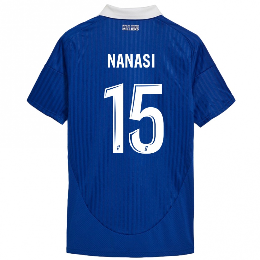 Herren Fußball Sebastian Nanasi #15 Blau Weiß Heimtrikot Trikot 2024/25 T-Shirt Luxemburg