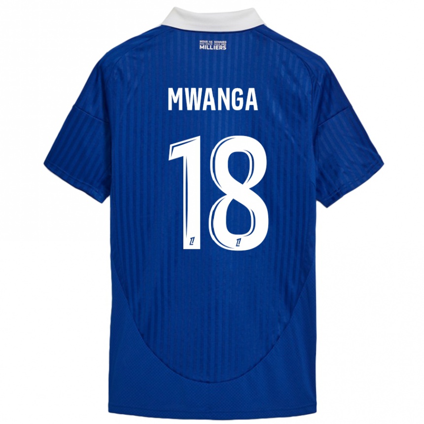 Herren Fußball Junior Mwanga #18 Blau Weiß Heimtrikot Trikot 2024/25 T-Shirt Luxemburg