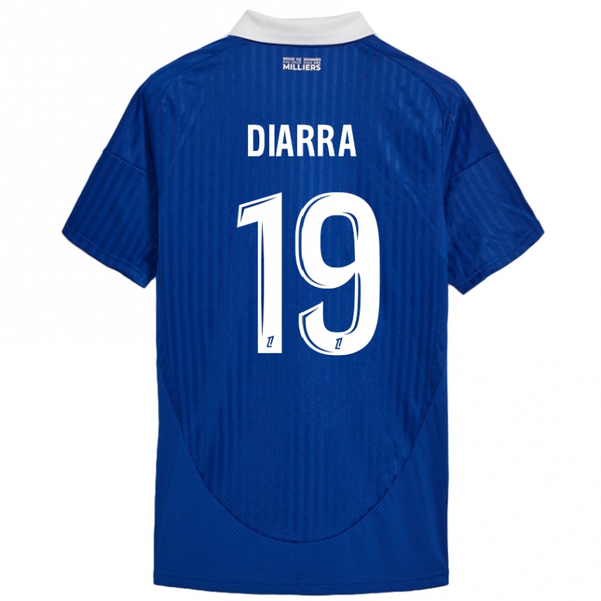 Herren Fußball Habib Diarra #19 Blau Weiß Heimtrikot Trikot 2024/25 T-Shirt Luxemburg