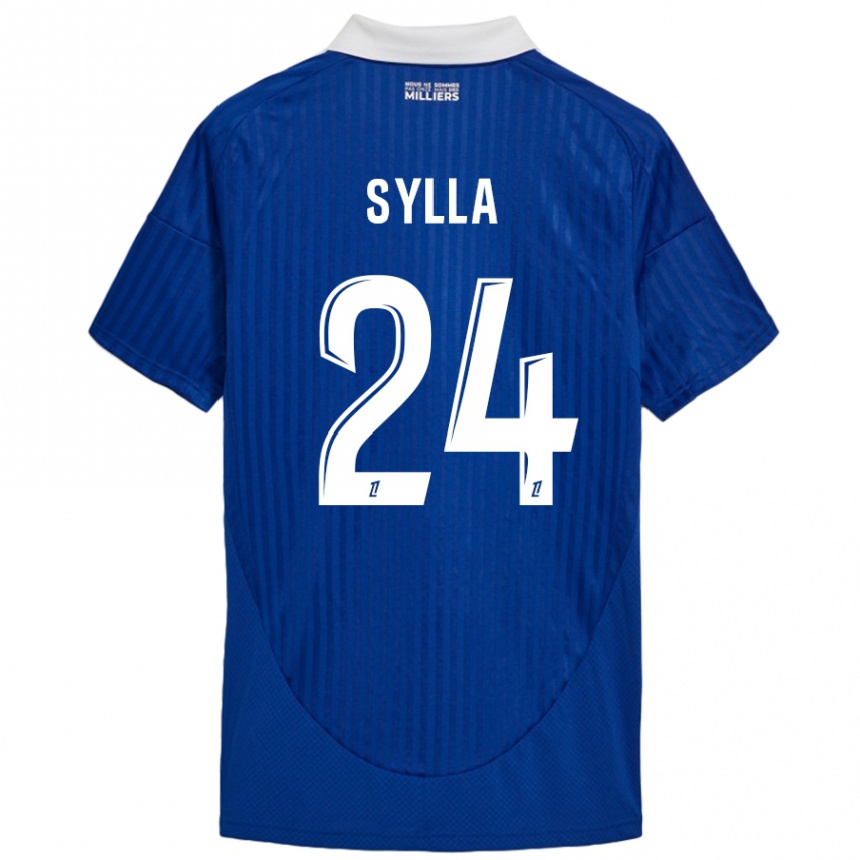 Herren Fußball Abakar Sylla #24 Blau Weiß Heimtrikot Trikot 2024/25 T-Shirt Luxemburg