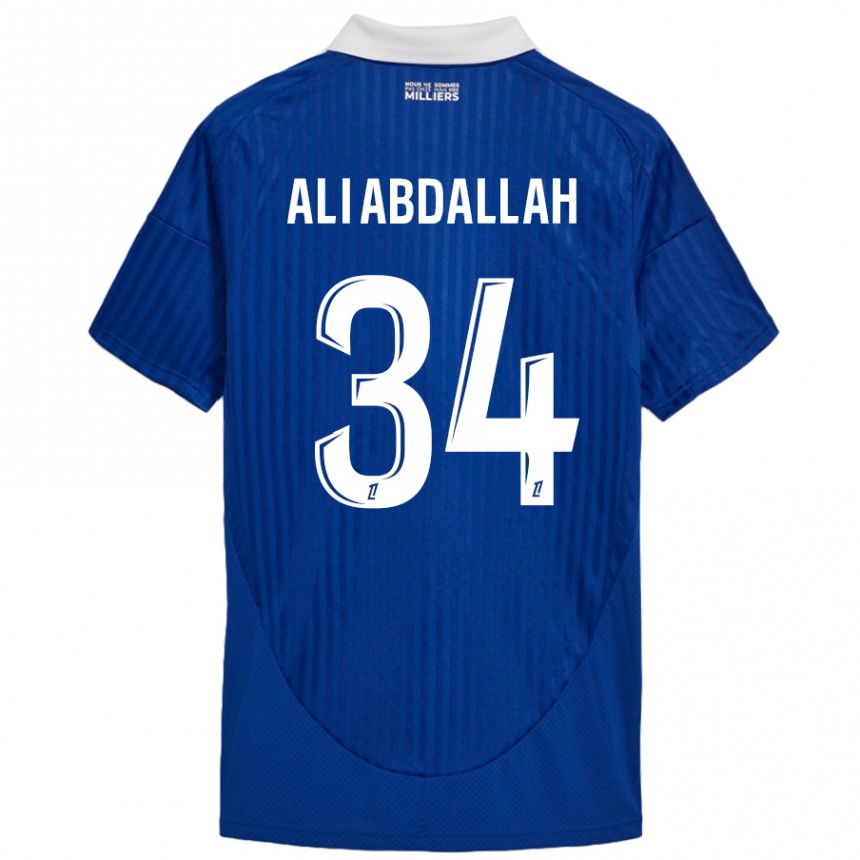 Herren Fußball Aboubacar Ali Abdallah #34 Blau Weiß Heimtrikot Trikot 2024/25 T-Shirt Luxemburg