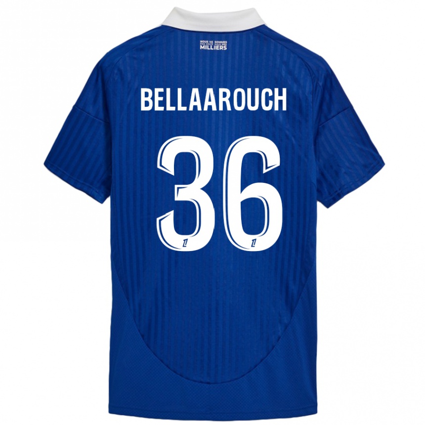 Herren Fußball Alaa Bellaarouch #36 Blau Weiß Heimtrikot Trikot 2024/25 T-Shirt Luxemburg