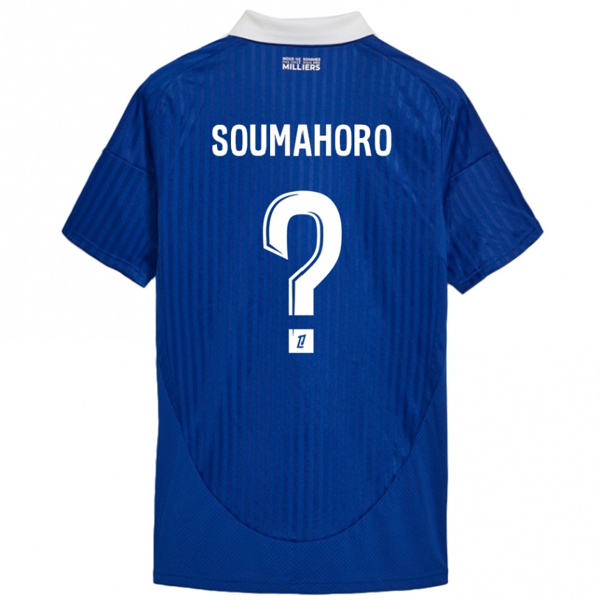 Herren Fußball Mohamed Soumahoro #0 Blau Weiß Heimtrikot Trikot 2024/25 T-Shirt Luxemburg