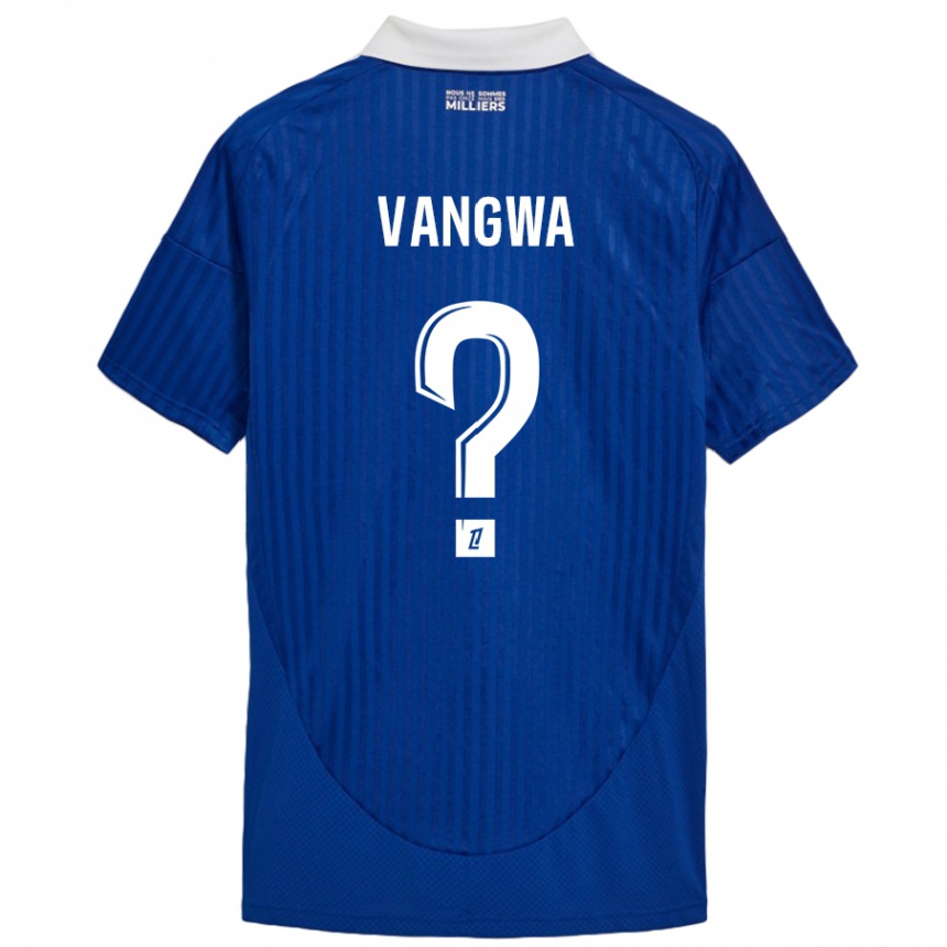 Herren Fußball Jilva Vangwa #0 Blau Weiß Heimtrikot Trikot 2024/25 T-Shirt Luxemburg