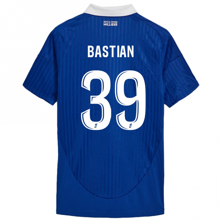 Herren Fußball Maxime Bastian #39 Blau Weiß Heimtrikot Trikot 2024/25 T-Shirt Luxemburg