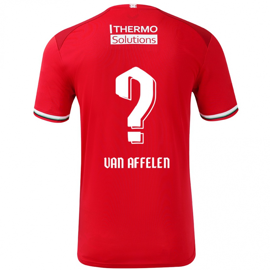 Herren Fußball Pim Van Affelen Van Saemsfoort #0 Rot Weiß Heimtrikot Trikot 2024/25 T-Shirt Luxemburg