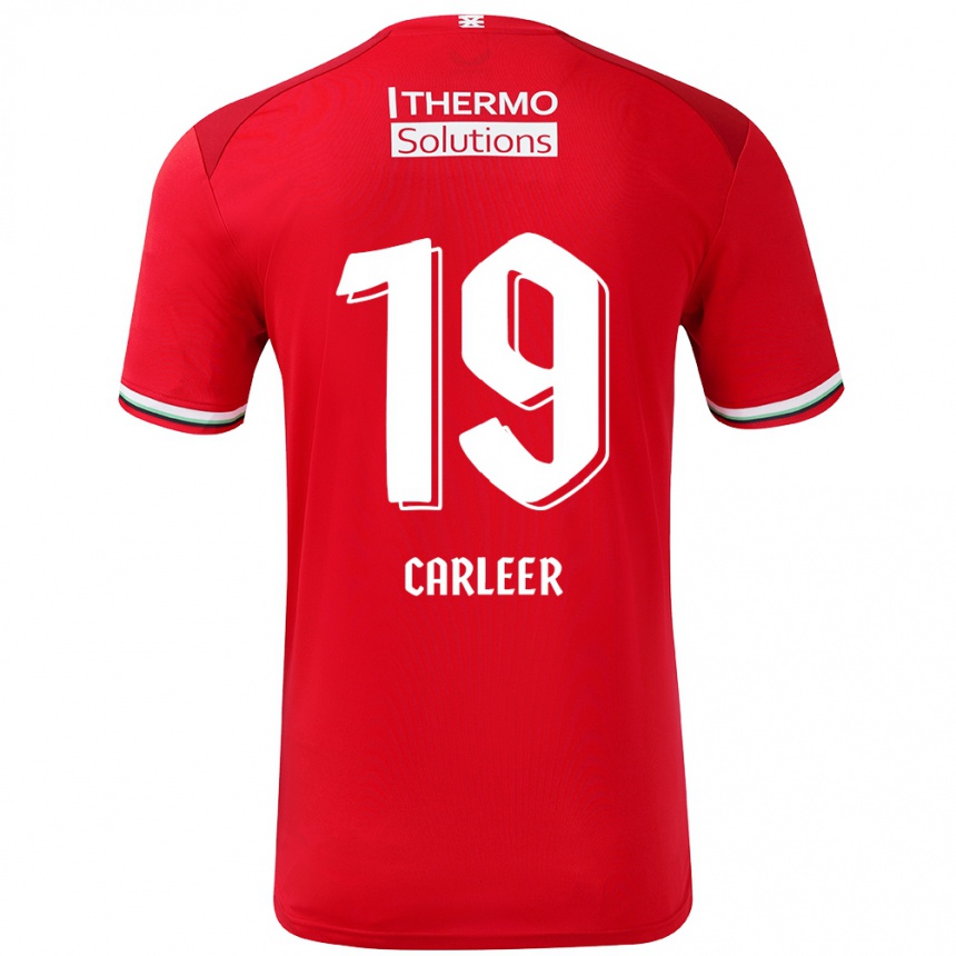 Herren Fußball Lieske Carleer #19 Rot Weiß Heimtrikot Trikot 2024/25 T-Shirt Luxemburg