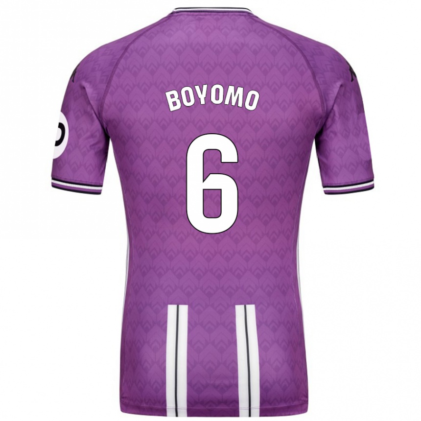 Herren Fußball Enzo Boyomo #6 Violett Weiß Heimtrikot Trikot 2024/25 T-Shirt Luxemburg