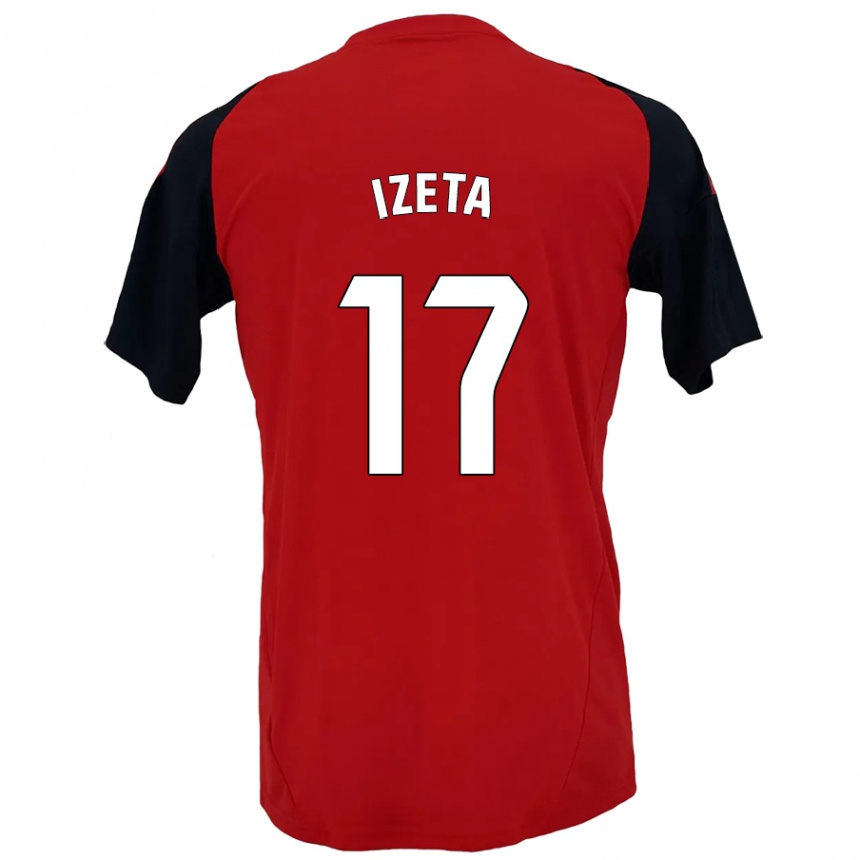 Herren Fußball Urko Izeta #17 Rot Schwarz Heimtrikot Trikot 2024/25 T-Shirt Luxemburg