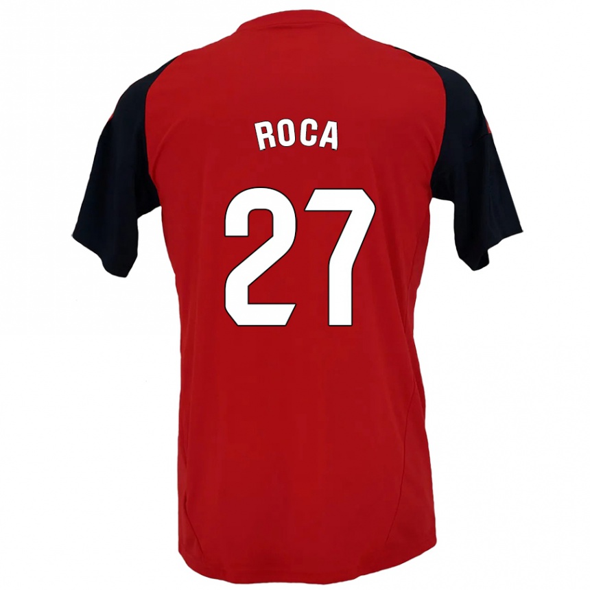 Herren Fußball Joel Roca #27 Rot Schwarz Heimtrikot Trikot 2024/25 T-Shirt Luxemburg